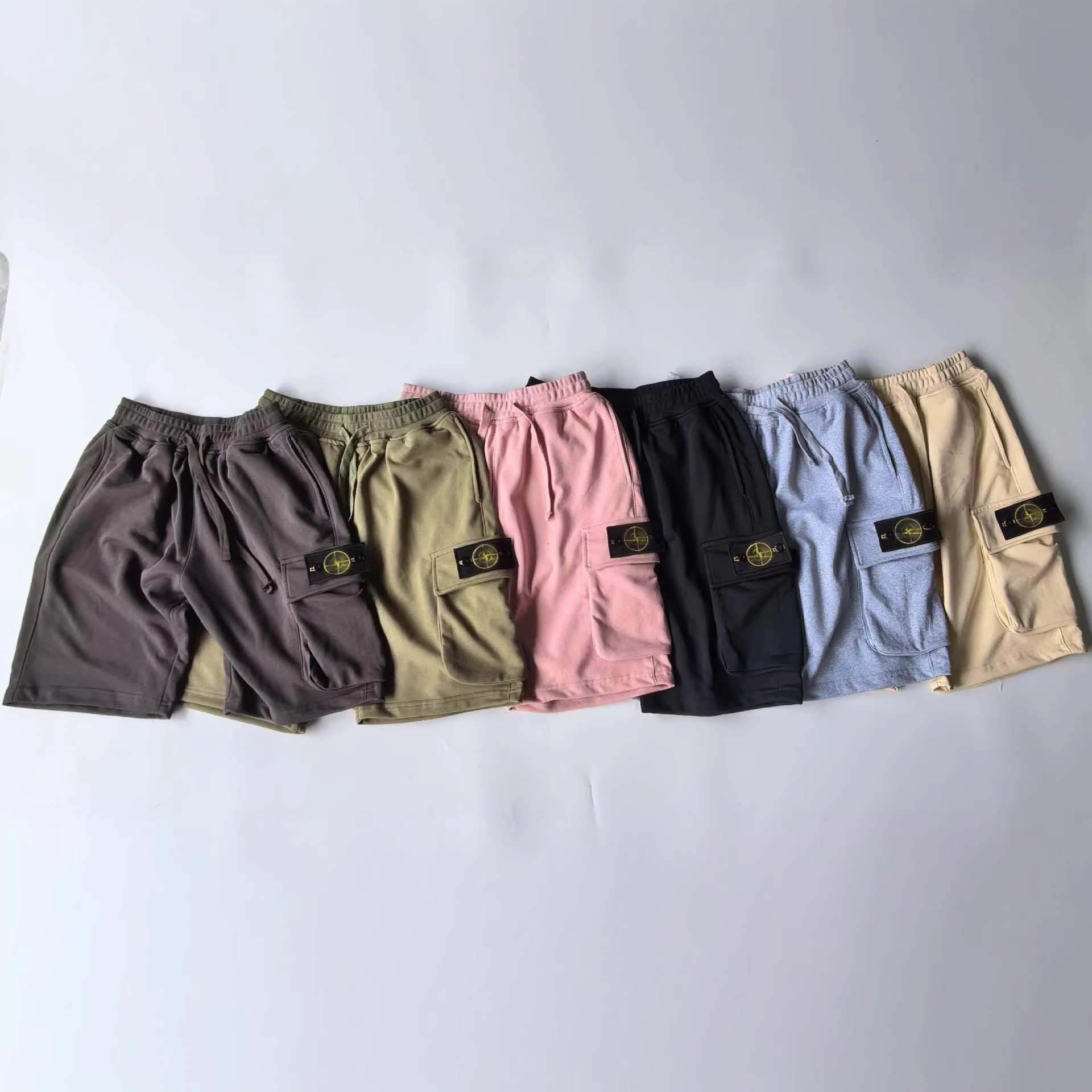 Stone Shorts Tshirt Designer lslandlys High-end Correct Version American Style Side Label Compass Multi-Pocket Workwear Casual Loose Shorts Unisex F