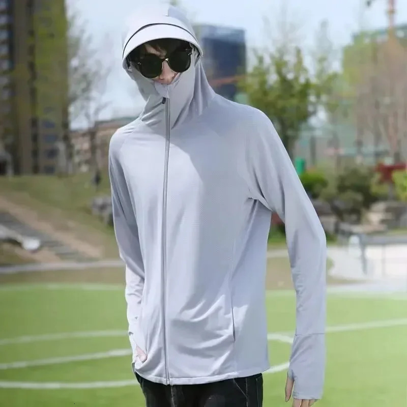 Sun Protection Clothing Men Women Couple Ice Silk Mesh Uv Protection Fishing Clothes Thin Breathable Sun Clothes Men 260526BJ
