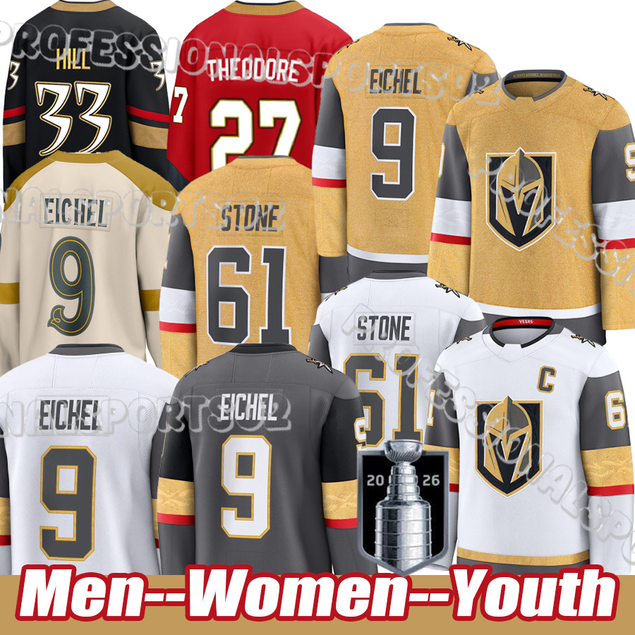 Vegas Knights Jersey #61 Stone C #9 Eichel #71 Karlsson Golden Knights Jerseys Mark Stone Jack Eichel William Karlsson #7 Pietrangelo A #33 Hill-image-940551913