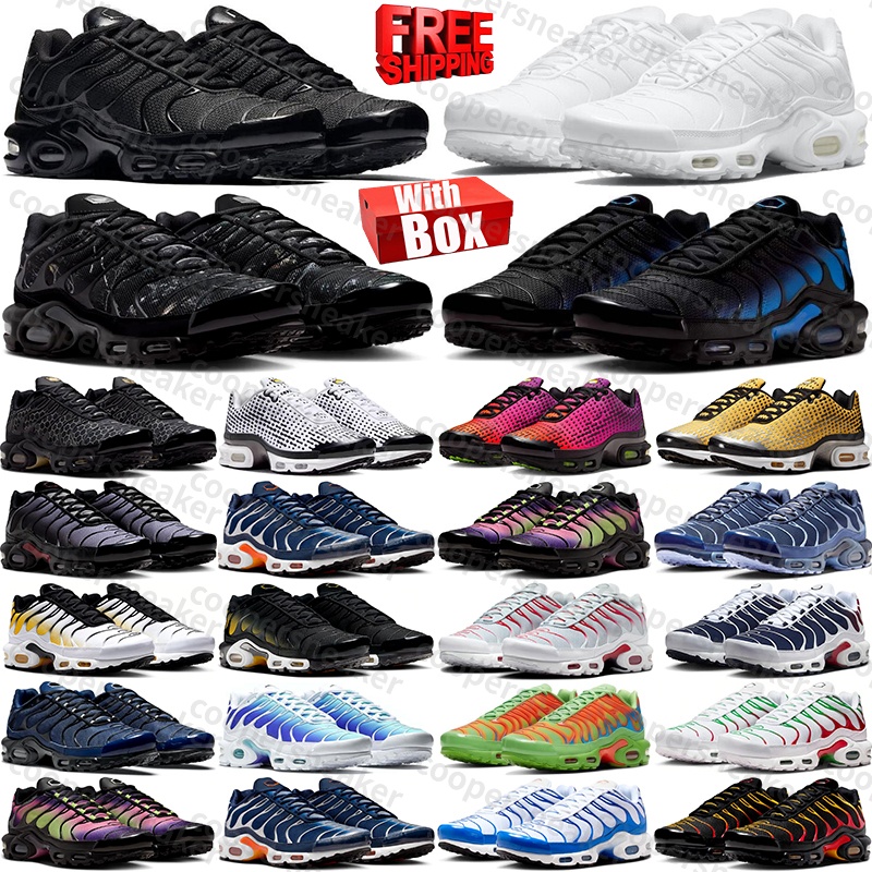 Free Shipping With Box Designer tn tns tnss plus utility sneakers Running Shoes trainers for mens womens Triple Black chaussure zapatillas Sports ru