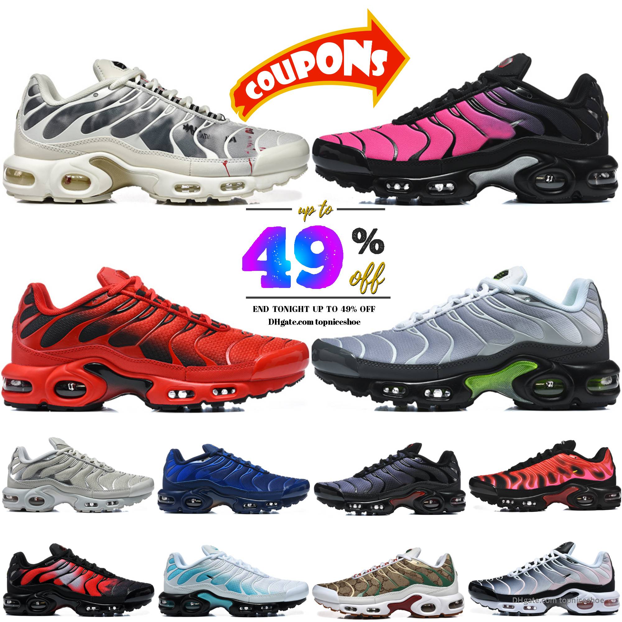classic plus tn mens running shoes Designer airmaxtn trainers tns Utility Triple Black White Blue Crystal Gradient Bred Wolf Grey Silver Voltage Pur