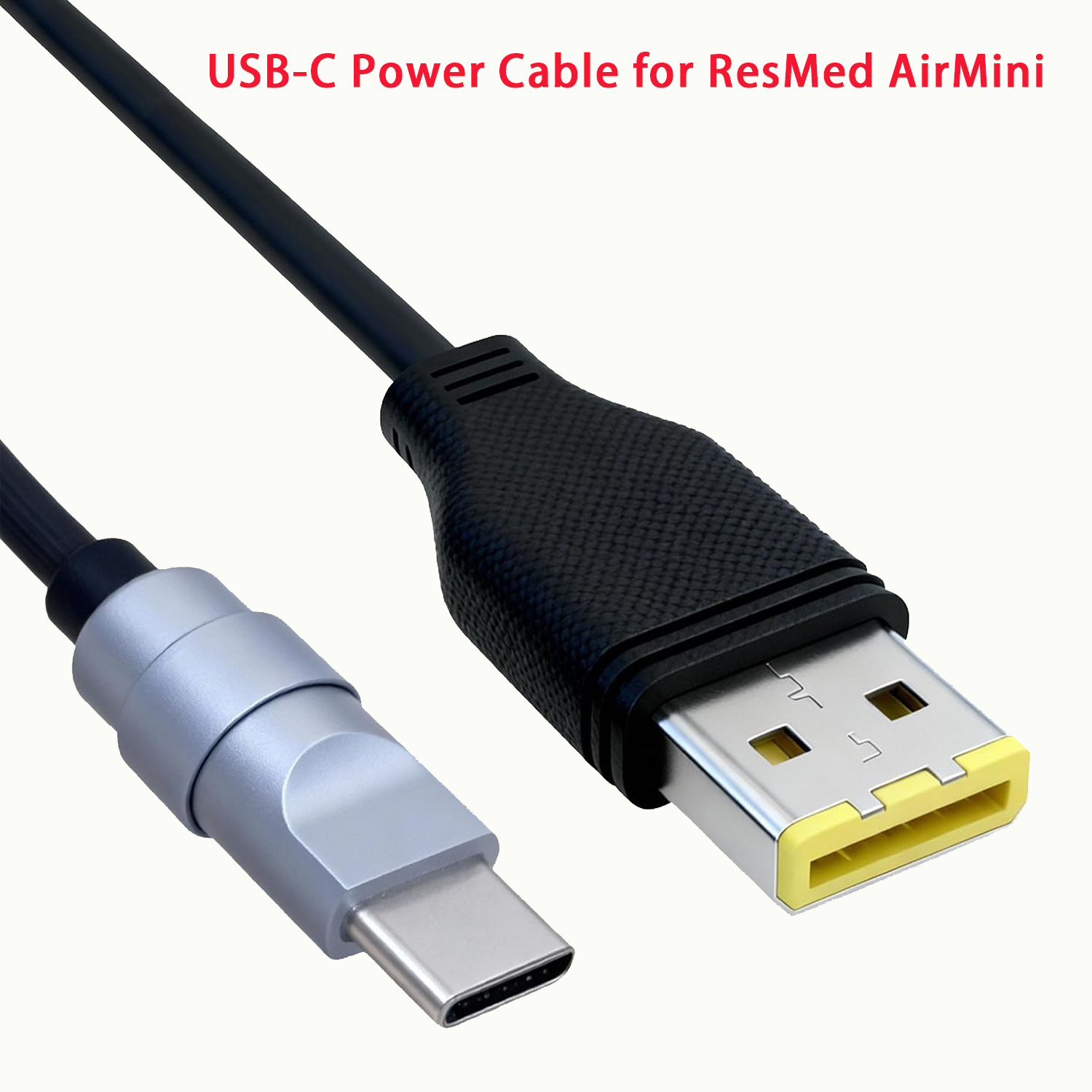 ResMed AirMini USB-C PD Power Cable, 20V to 24V Boost Converter Cord, 30W+ PD Power Bank & Car Charger Compatible, Travel Camping CPAP Accessory-image-1108072548