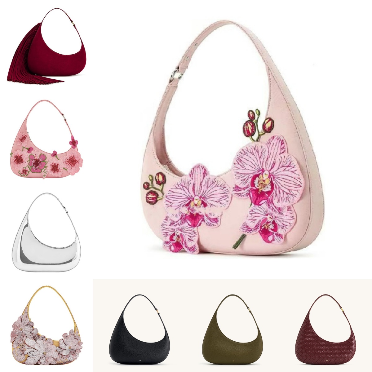 Designer Bag Women's Crescent Hobo Bag Luxury Designer Style Leather Shoulder Bag Casual Top-Handle Purse Minimalist Hobo Bag Trendy Half-Moon
