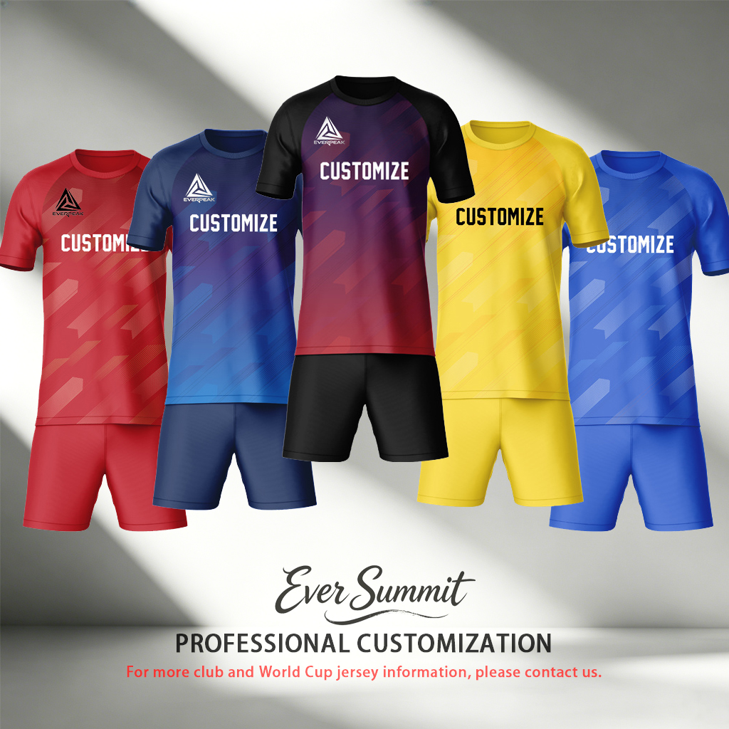 Custom Name Number Soccer Jersey Set, Black Sleeve Gradient Football Uniform, Quick Dry Breathable Sportswear for Men Women Kids Training Competi