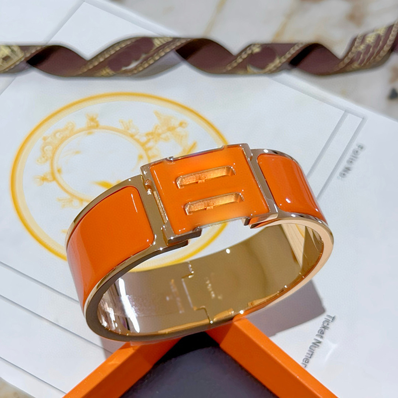 26s New Designer Enamel Bracelet Brand H Bracelet Jewelry Gold-Plated Bracelet Designer Bracelet Handmade 20mm Bracelet Finger Bracelet For Weddi-image-1108045316