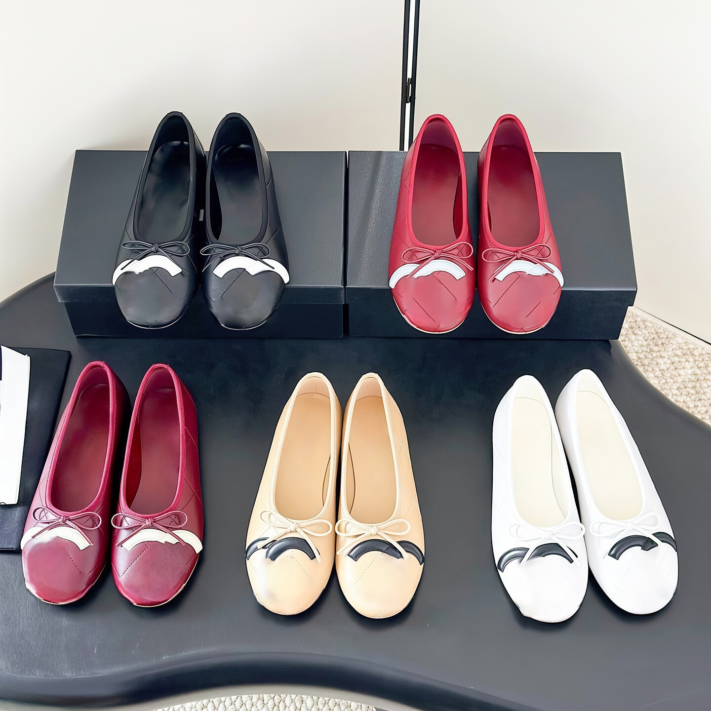 Wrinkle quilted Patent Leather Designer ballet flat shoe woman mens vintage black bow leopard print luxury mary jane shoe casual espadrille dress lo