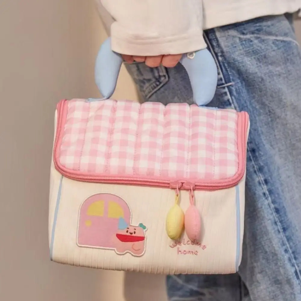 Cottage Makeup Bag Handheld Portable Cosmetics Storage Bag Multifunctional Large Capacity Cosmetic Pouch Travel 260527BJ