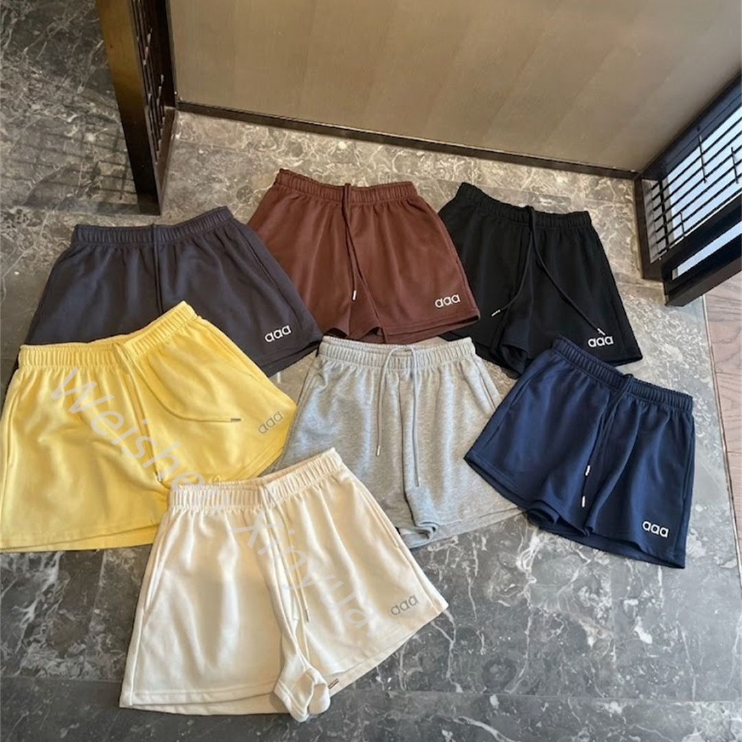 Hot Yoga Women Solid Color Sport Accolade Short Drawstring Jogging Casual Loose Comfortable Fiess Pocket Shorts