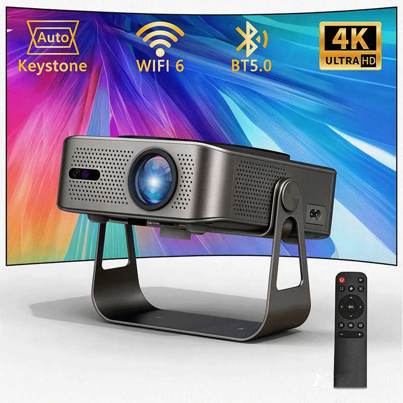 New Ultra-High-Definition Smart Android Wi-Fi Pan-tilt Projector for Home Wall Projection - Bedroom, Living Room, Family Use L260528-image-1043756464