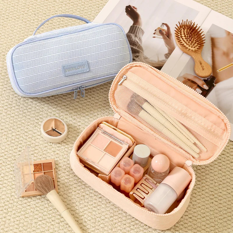 Square Multifunctional Makeup Bag - Small - sized Cosmetic Organizer with Handle Large Capacity for Makeup and Toiletries 260527BJ
