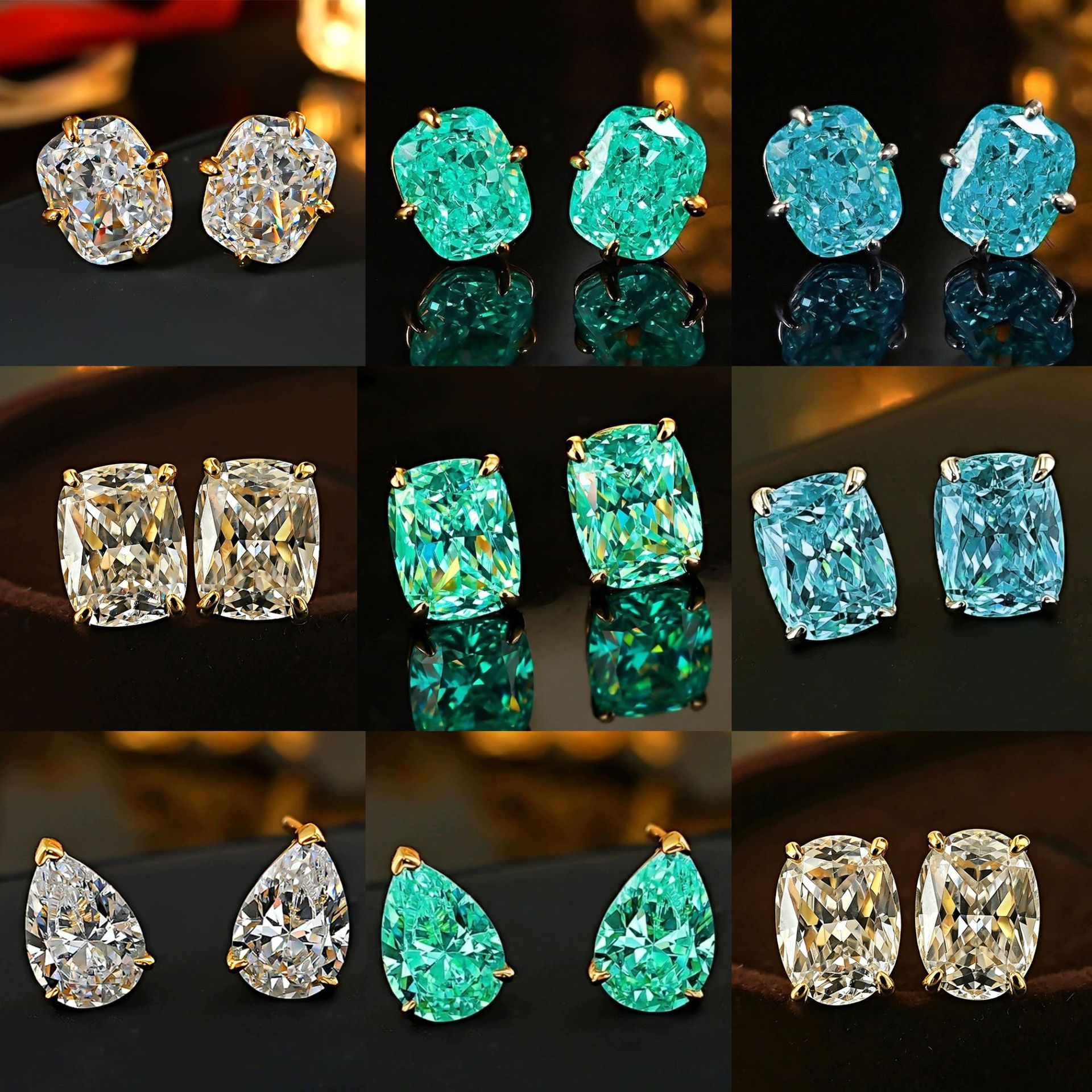 2026 Choucong Ins Top Sell Drop Ship Stud Earrings Simple Fashion Jewelry 925 Sterling Silver Cushion Shape High Carbon Diamond Women Wedding Bridal