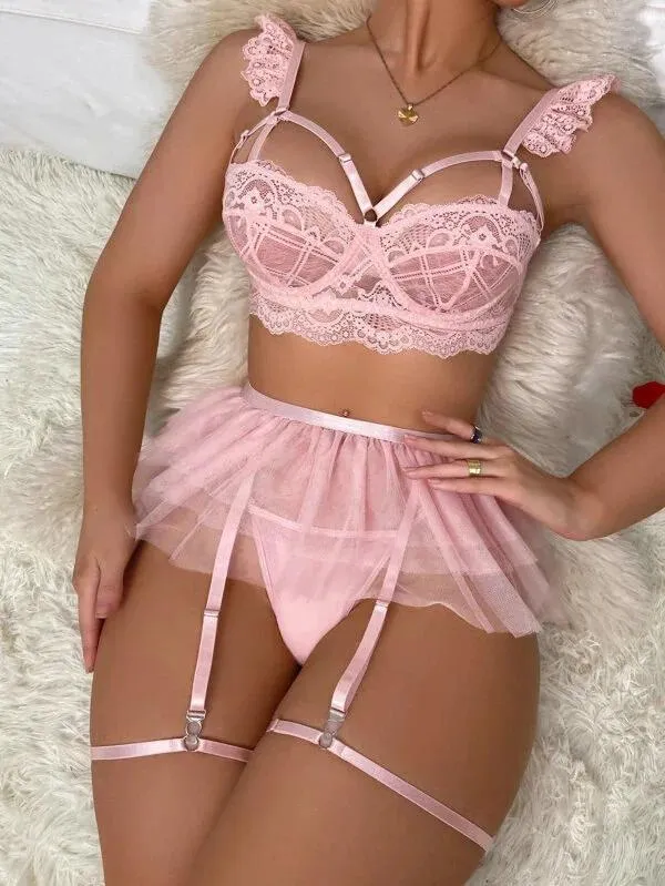 Bras Sets Women Sexy Mesh Transparent Bra Brief Suits Fashion Erotic Intimate Lingerie Bodycon Push Up Underwire Underwear-image-1011922241