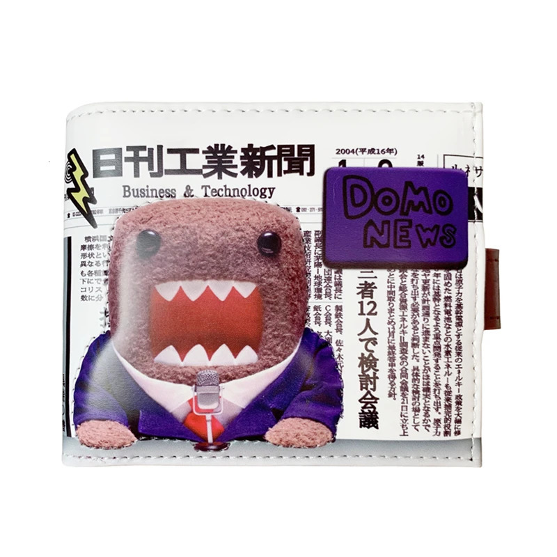 Cute Domo Kun Wallet Purse Leather Small Short Wallets for Women Men Cartoon Anime 3D Kawaii Purses Money Clips Bag 260528BJ