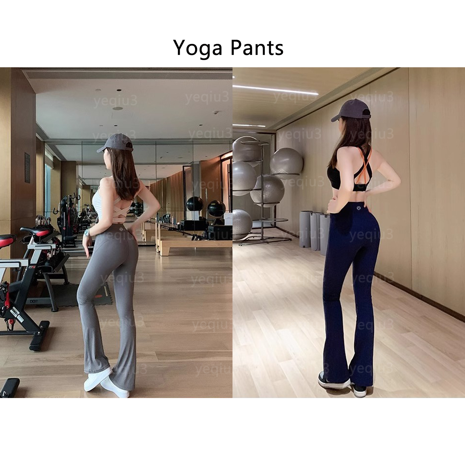 Women's High Rise Flared Yoga Pants 4 Way Stretch Nulu Feel Push Up Fitness Leggings No See Through Casual Daily Wear-image-1107727726