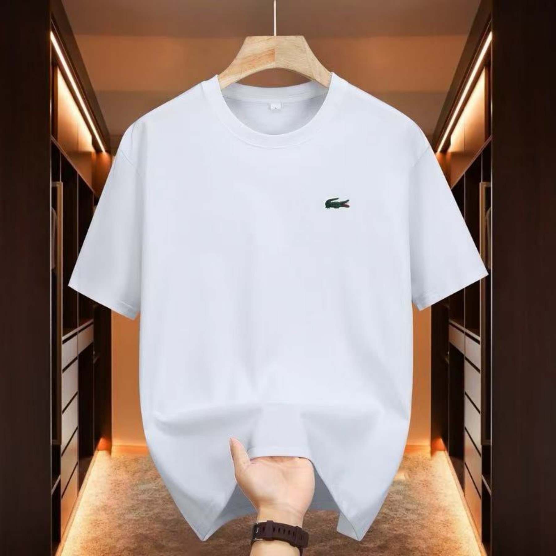 hot krokodil effen overhemd heren overhemden met korte mouwen heren basistop katoen voor merkontwerper katoenen T-shirts van hoge kwaliteit