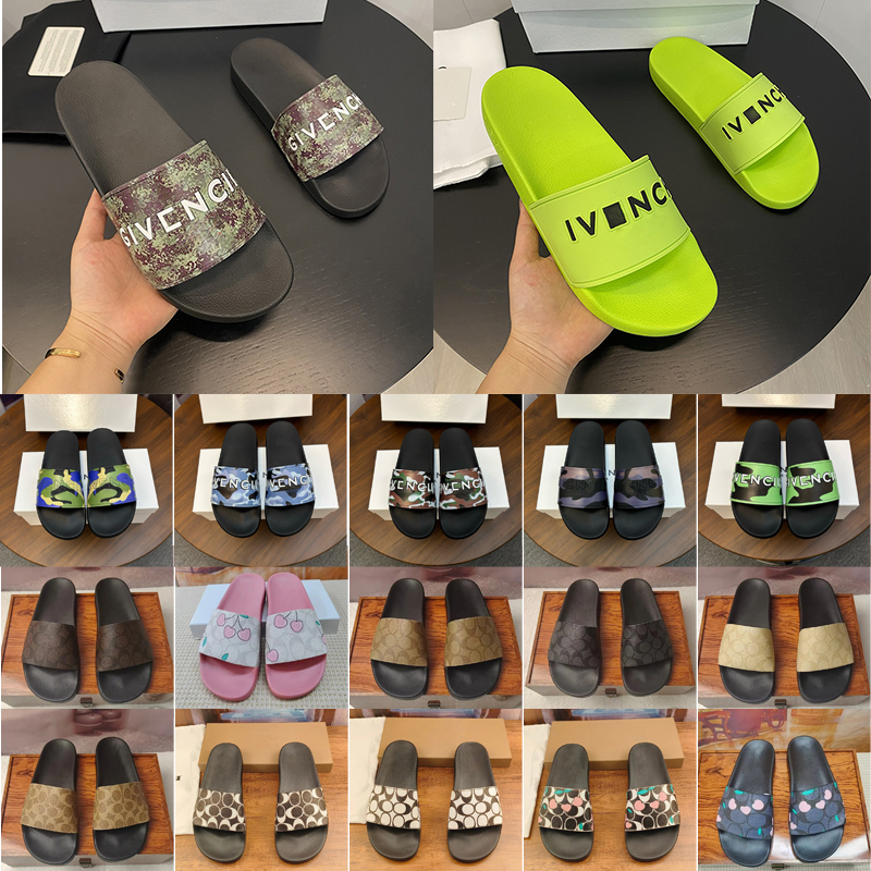 Slides Designer Sandals for Womens Mens Flat Slippers Slider flip flop Summer Shoes black white pink red blue