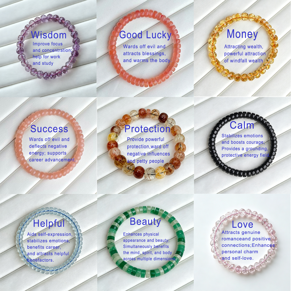 Hot Sale Element Natural Citrine Amethyst Crystal Wealth Creation Energy Healing Bracelet for Women Men-image-1107910798
