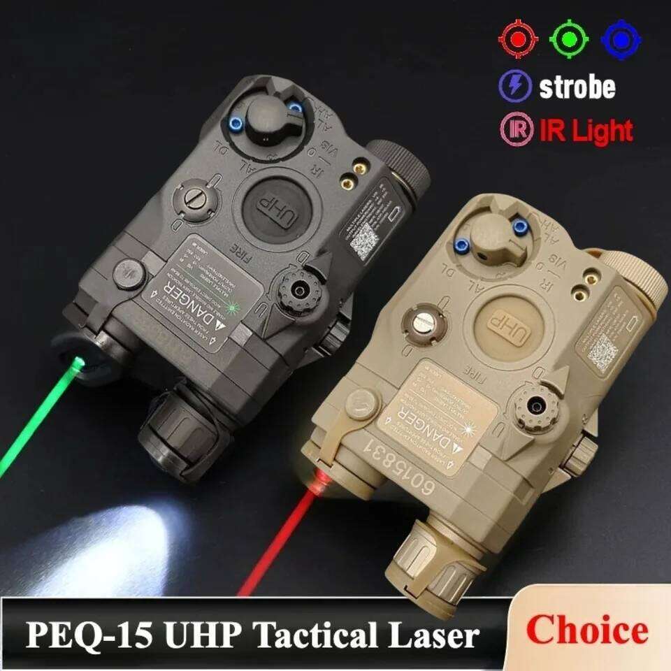 PEQ 15 Tactical Red Green Dot LED Flashlight Weapon Scout Light with Dual Control Switch for 20mm Picatinny Rail AR15 M4 W260514