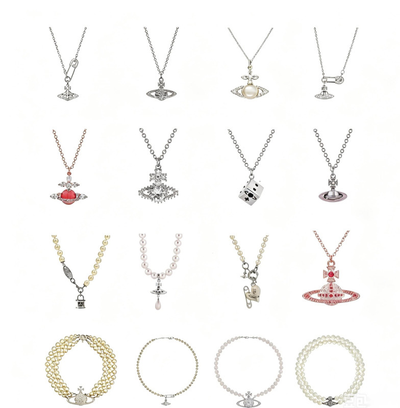 Orb Woman Necklace Designer Viviane Vivienme Vivene Western Viviennelies Jewelry Saturn Oval Pearl Necklace For Women 3D Ufo Planet Pin Pendant C-image-1107990302