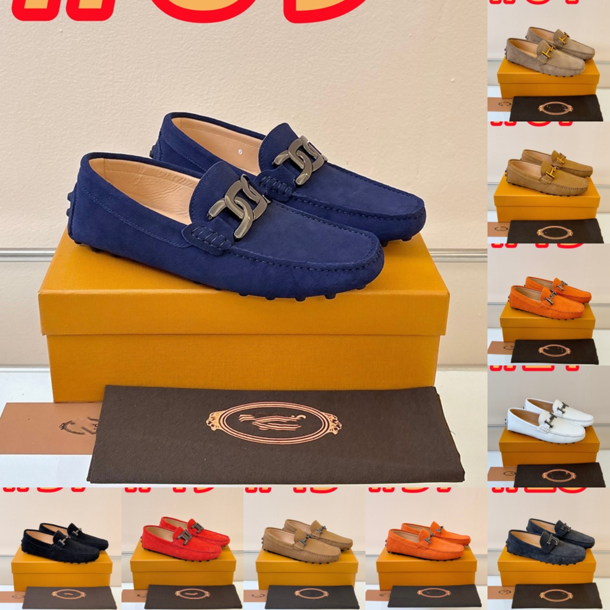 2026 New Arrival Summer Trendy Italian Luxury Designer Men Loafers Moccasins Driving Shoes Genuine Leather Slip-On Flat Comfortable Soft Sole Brown