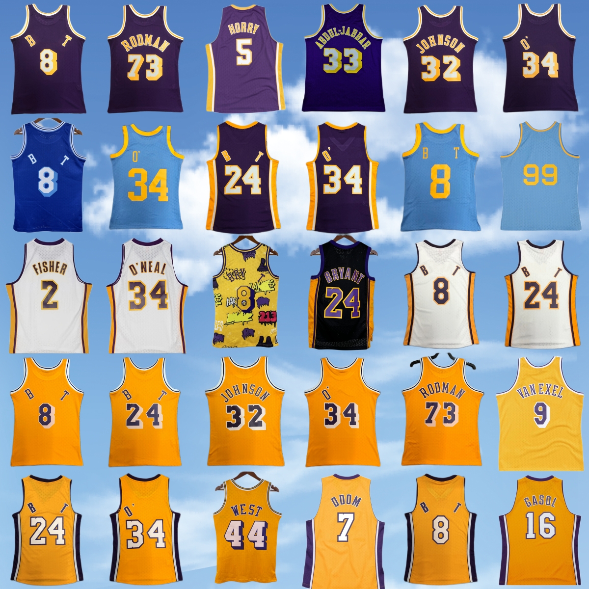 Printed Mesh 1996-97 Classic Retro Basketball Bryant 16 Pau Gasol 5 Robert Horry 6 Eddie Jones Jersey 73 Dennis Rodman 2 Derek Fisher Jerseys Bre-image-890360784