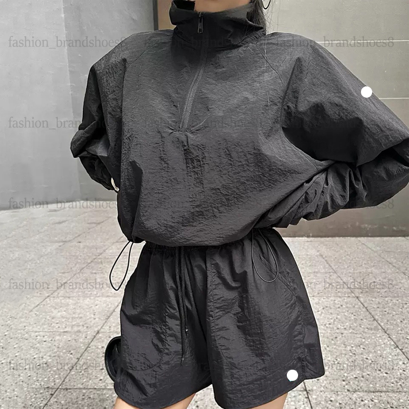 Designer femmes vestes de yoga ensembles de gymnastique recadrée quart Zip pull veste ensemble short et haut en plein air décontracté respirant t