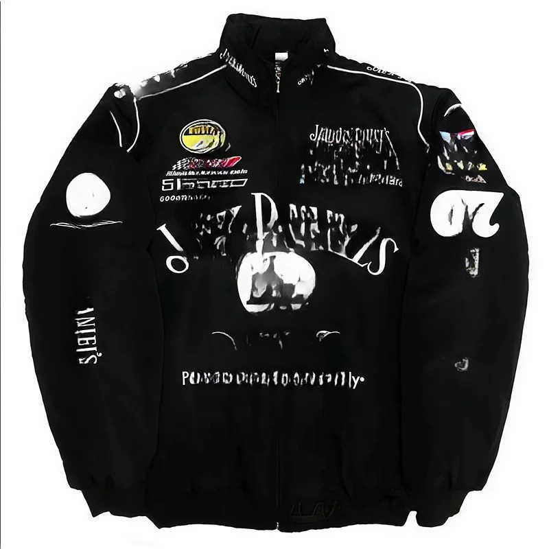 Men Vintage F1 Racing Varsity Jacket Lapel Collar 1988 Senna Formula Car GraphicLetterman Bomber Coat Retro Motorsport Streetwear Outerwear ca