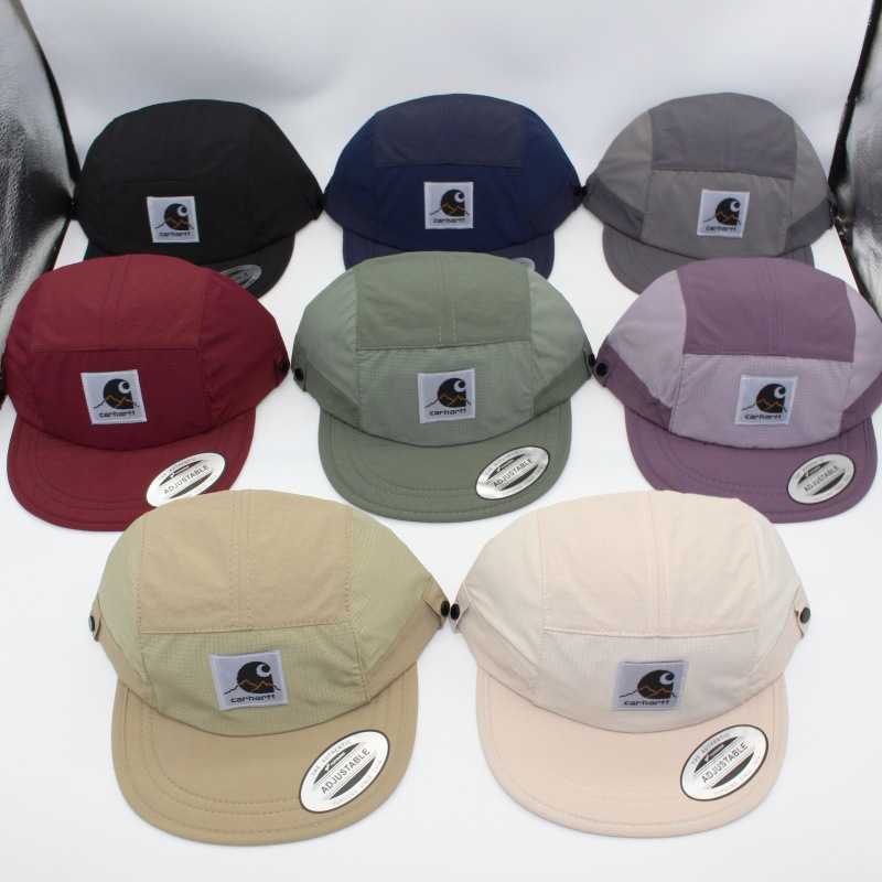 Soft solid color five panel quick dry adjustable flat brimmed for men and women trendy street dance hip hop travel hat T260528
