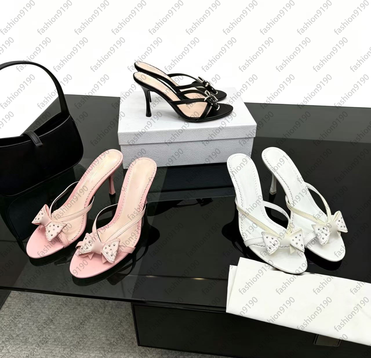 L'été pêcheur ensemble 25ss printemps/été nouveau style moyen chaîne tongs à talons hauts sont un éternel classique chapeau pour femme