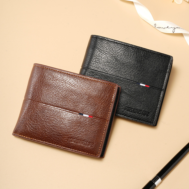 Designer Bag Popular practical short men's youth leather large capacity durable foreign trade wallet wholesale