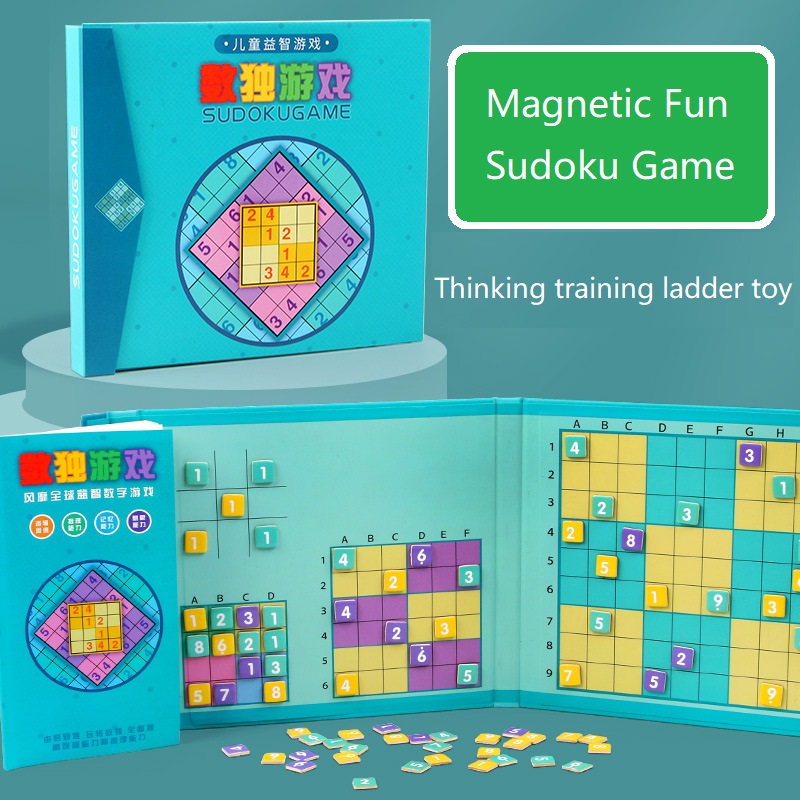 Sudoku Game 4 in 1 Magnetic Wooden Sudoku Game Book Preschool Early Learning Kids Educational Math Toy Puzzle Gift Sudoku-image-1108136786