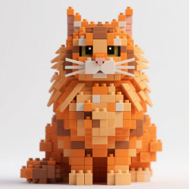 Cat Shaped Building Blocks Ornament Assembly Toy-image-1108147446
