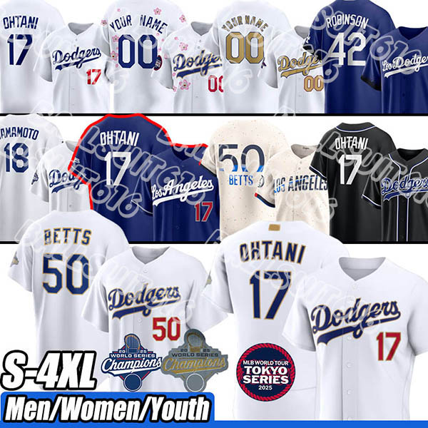 2025 World Series Champions LA dodgers Jerseys #50 Betts #17 Ohtani #5 Freeman #18 Yamamoto Mookie Betts Shohei Ohtani Freddie Freeman custom cit-image-944313922
