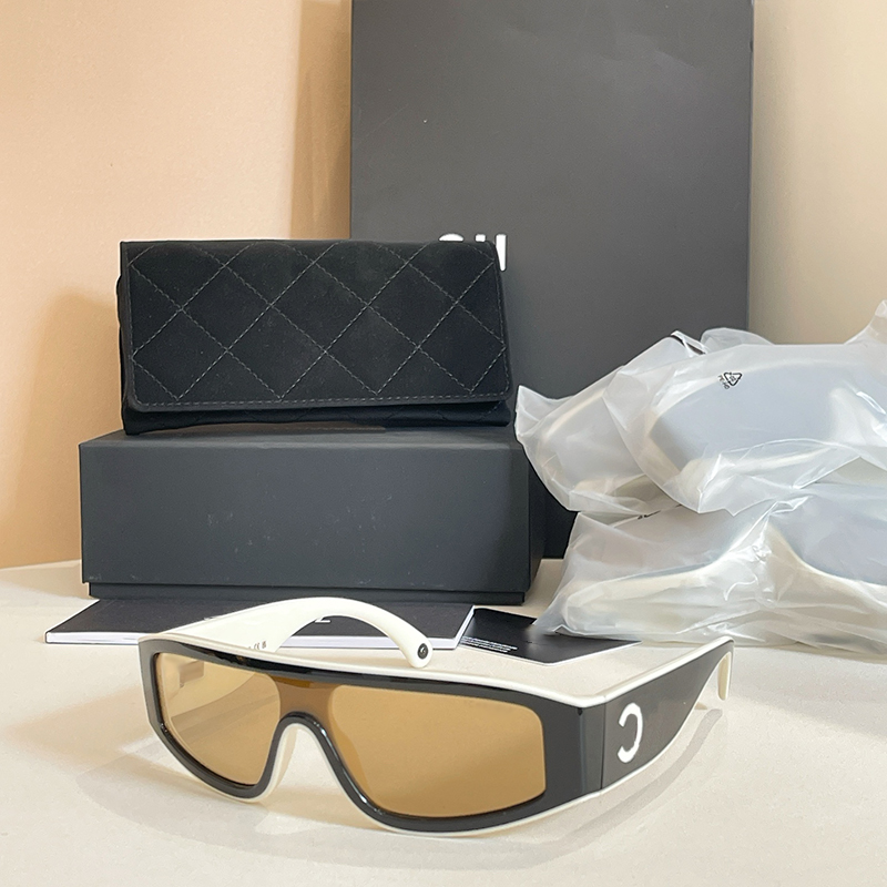 Luxury Sunglasses for Women Fashion Thick Plate Integrated Lens 6057 Outdoor Sports UV Protective Designer Sunglasses Case