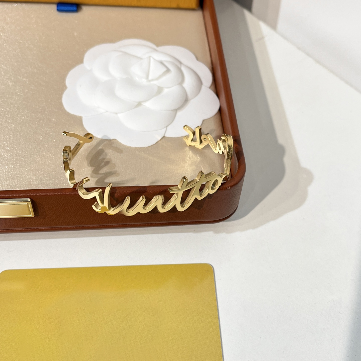 Designer Inspired Gold Plated Handwritten Letter Open Cuff Bangle Elegant Minimalist Women Fashion Jewelry Bracelet for Daily Party Wear-image-761199217