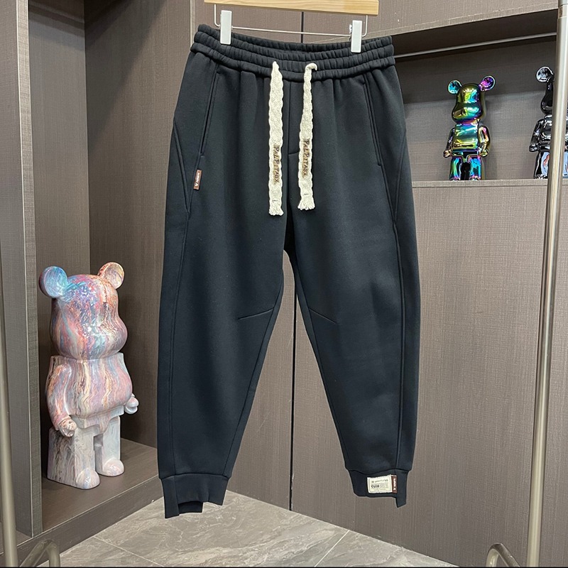 designer pants 2026 Winter Men's Casual Cargo Pants for Teen, Japanese Harajuku Warm Loose Fit Jogger Long Trousers, Versatile Trendy