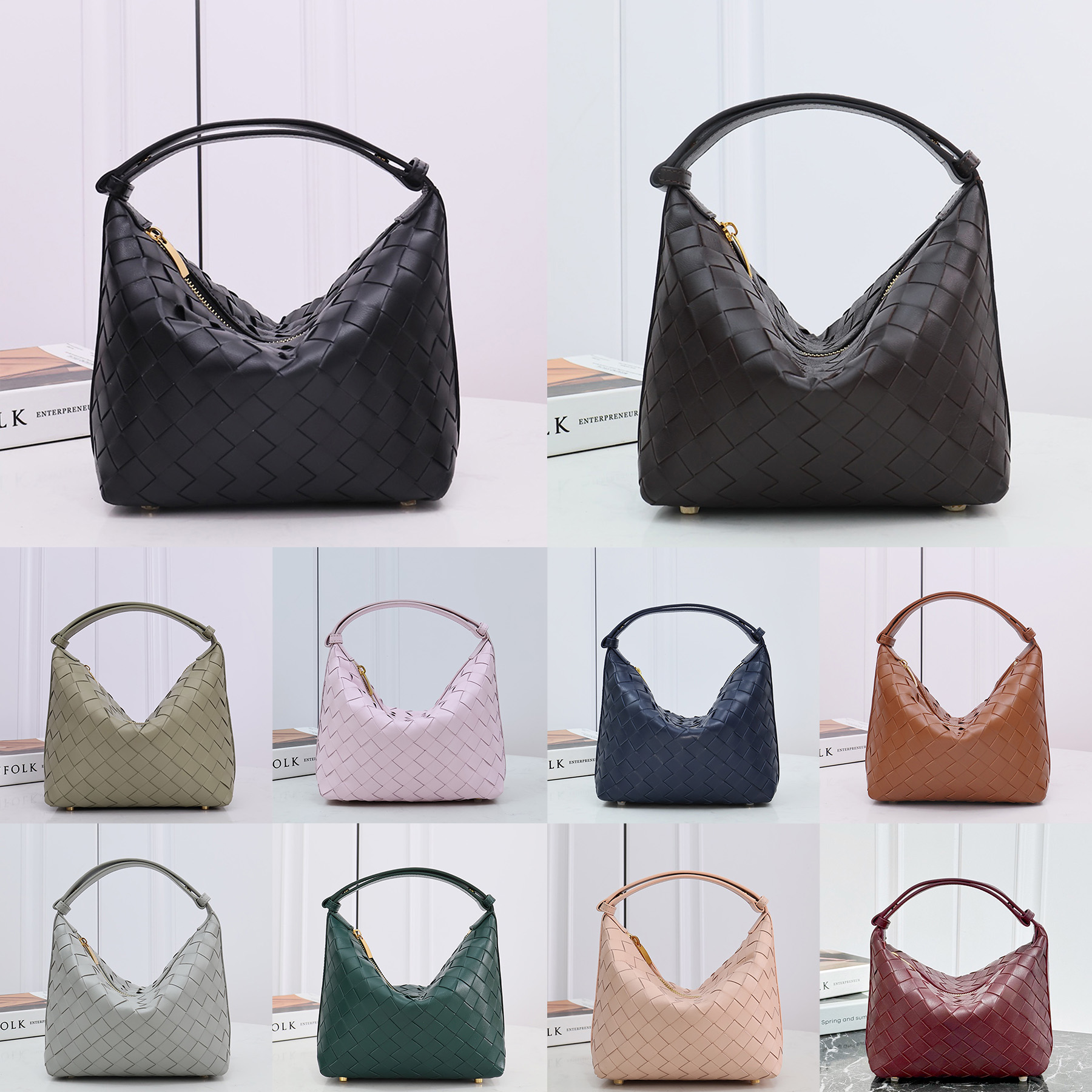 Top Quality 10A Wallace Shoulder Bag Luxury Designer Soft Genuine Leather Handbag Zipper Closure Tote Bag Fashion Women Casual Shopping Clutch Bag P