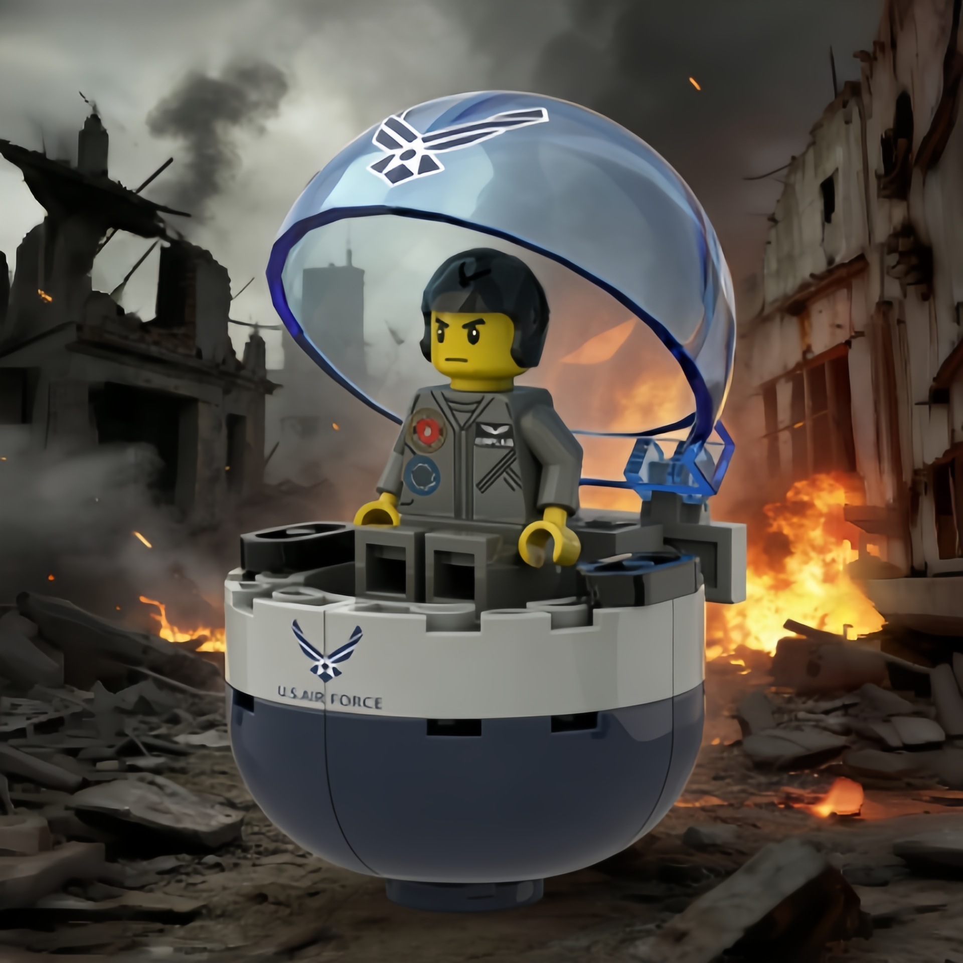 Military Capsule Building Blocks Playset with Minifigure-image-1108145333