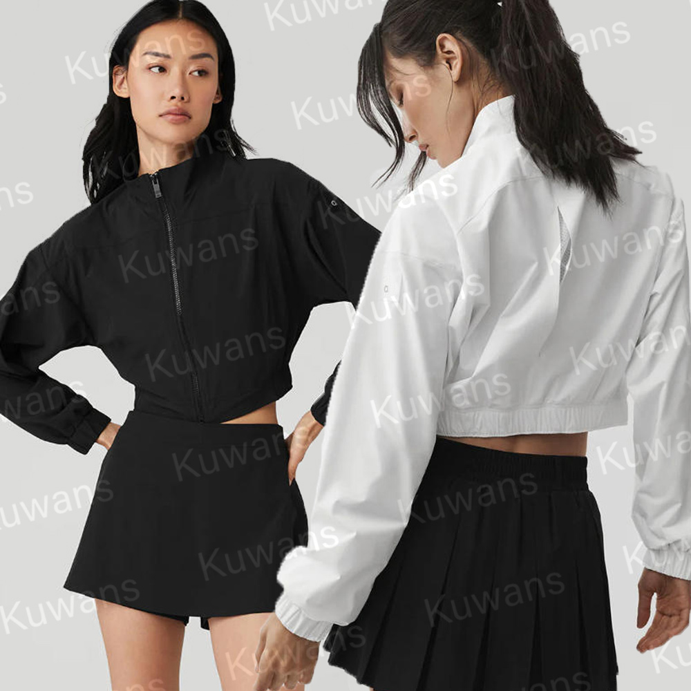Veste Clubhouse de créateur de yoga pour femmes, pull court avec fermeture éclair quart de tour, pull d'anciens avec veste courte préférée des fa
