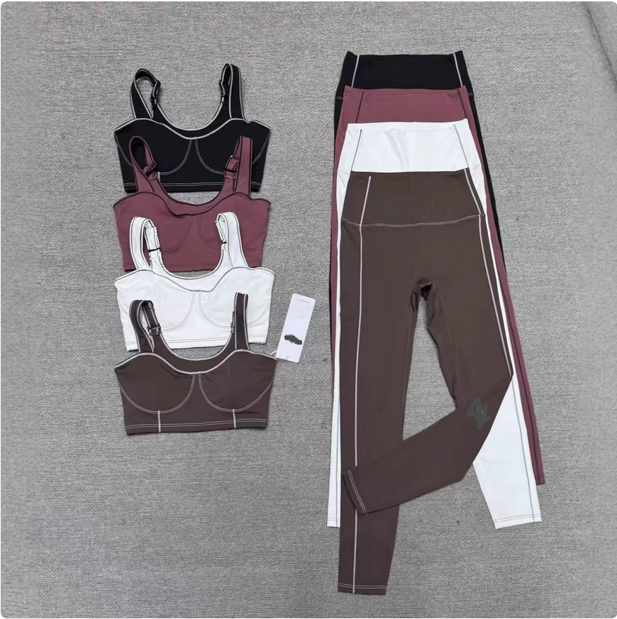High-Quality Yoga Set New Arrival Cross-Border Fashion High-Elastic Quick-Dry Sports Tank Top Set (European & American Style)-image-1108208671