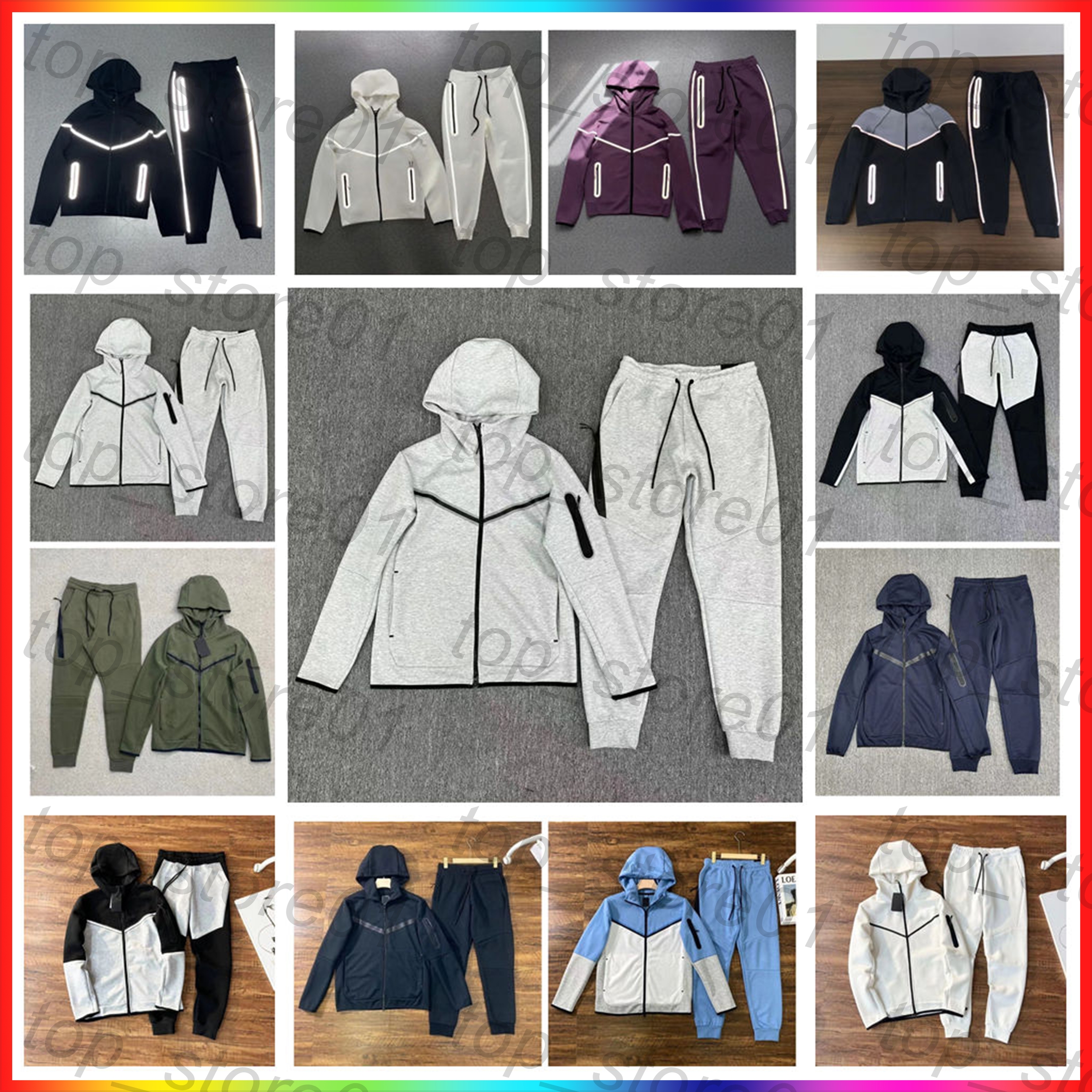 2026 designer tech fleece tracksuit track suit men hoodies Jogger pants zipper Thick reflective waist cord sportsuits sweat pants women men windbrea