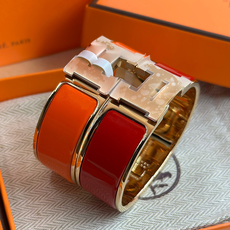 Luxurious Designer Enamel Bracelet Brand H Bracelet Jewelry Gold-Plated Bracelet Designer Bracelet Handmade 20mm Bracelet Finger Bracelet Daily U-image-1108195772