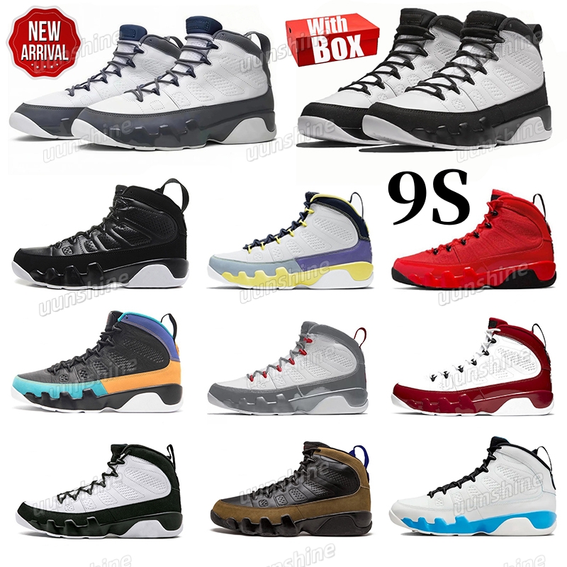 2026 With Box 9s Flint Grey Space Jam Black white High Fire Red Gym Red Olive Concord UNC basketball shoes men women sneakers trainers sports sho-image-998821281