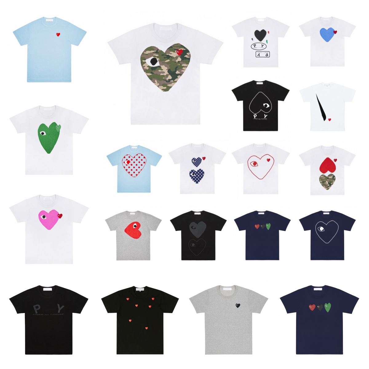 Designer T-shirt short-sleeved tops trendy brand love men and women same style embroidered round neck simple loose short-sleeved T-shirt tops sizes