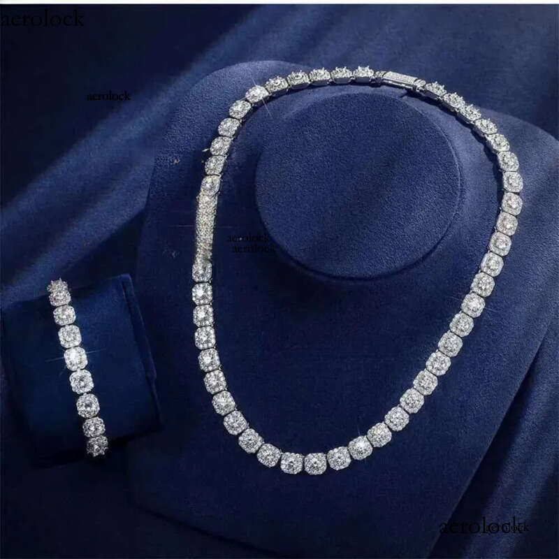 Fire Jewelry 6mm 10mm Sterg Sier d Color Vvs Moissanite Dia Cluster Tennis Chain Necklace for Men Women ca