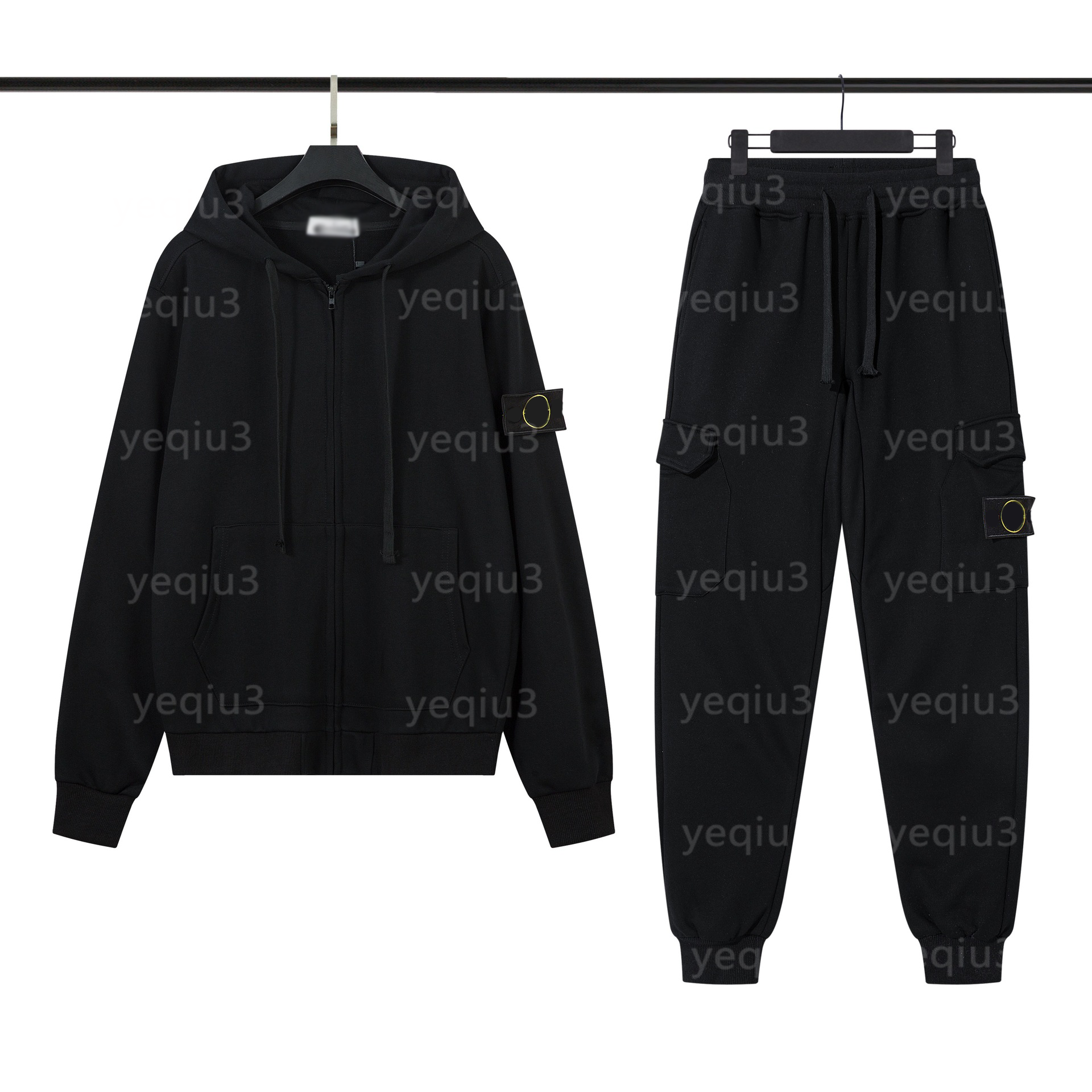 Survêtements pour hommes unisexe 2 pièces sweat à capuche et pantalon de jogging ensemble tenues de couple décontractées avec badge sur la manche