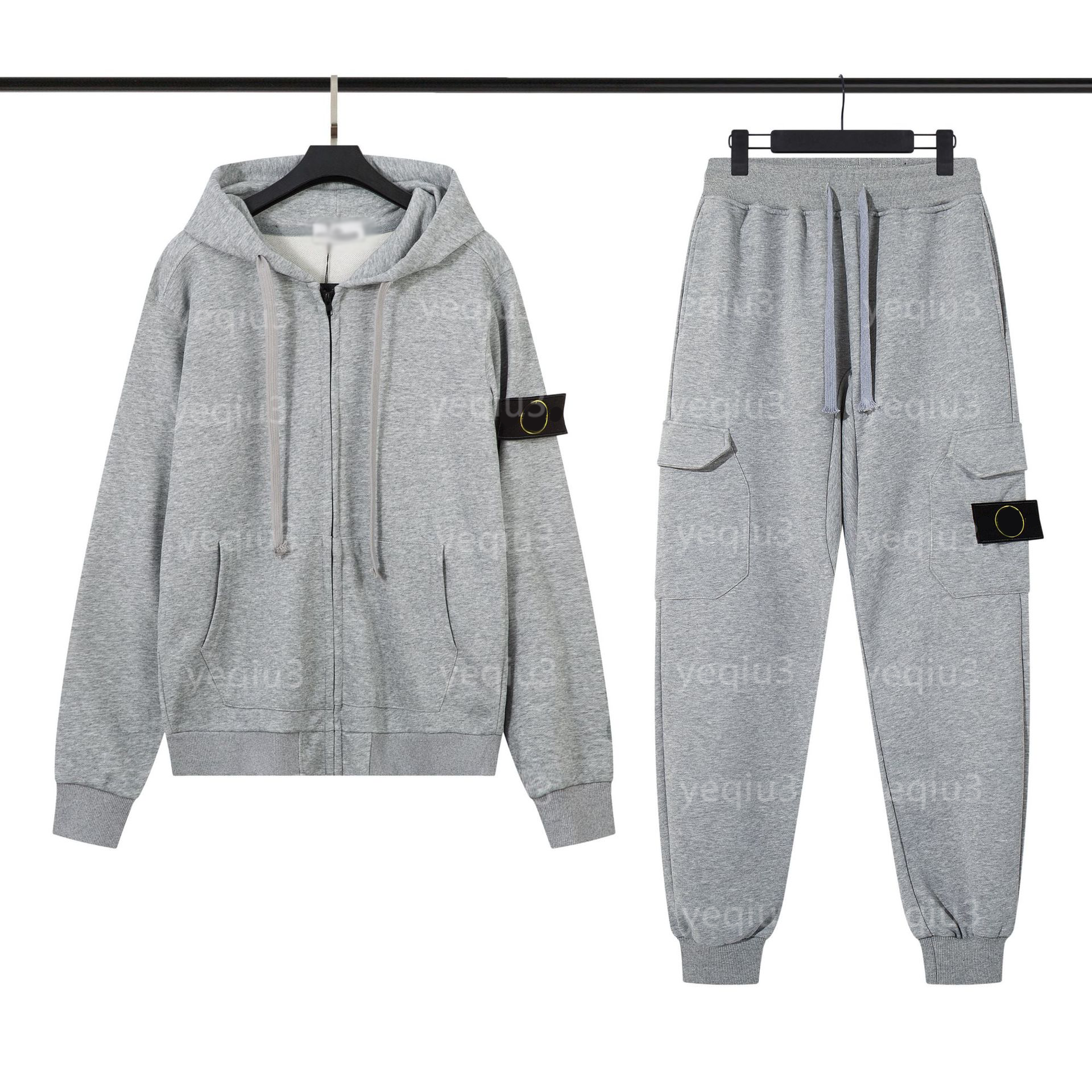 Survêtements pour hommes Couples assortis 2 pièces tenues unisexe sweat à capuche zippé pantalon de jogging ensemble streetwear pour hommes et fe