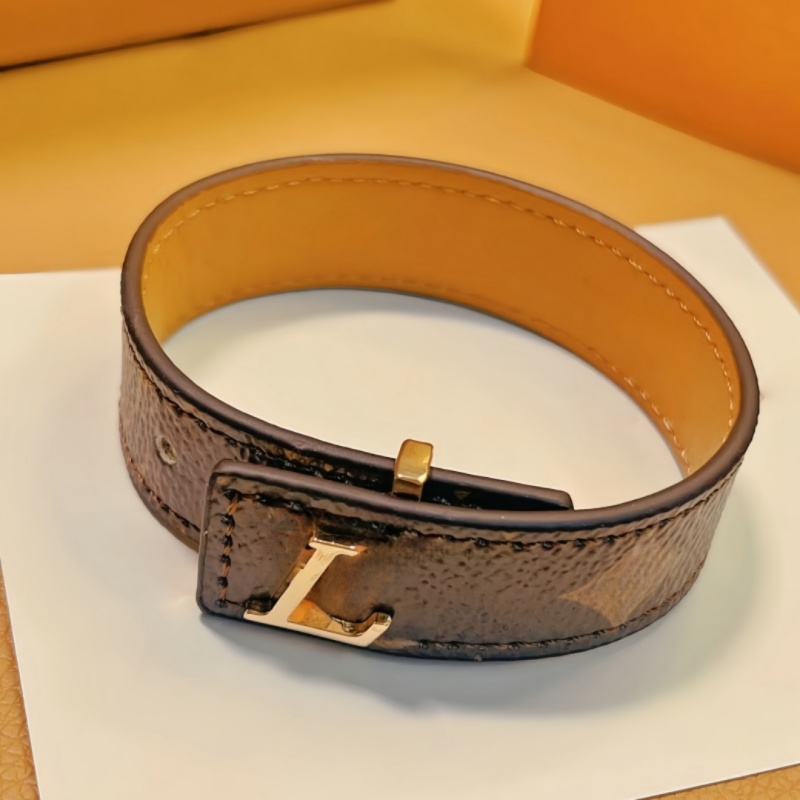luxury leather bracelet designer jewlery for men silver gold bracelets stainless steel fashion classic party women bracelet bangle flower cherry-image-1099814522