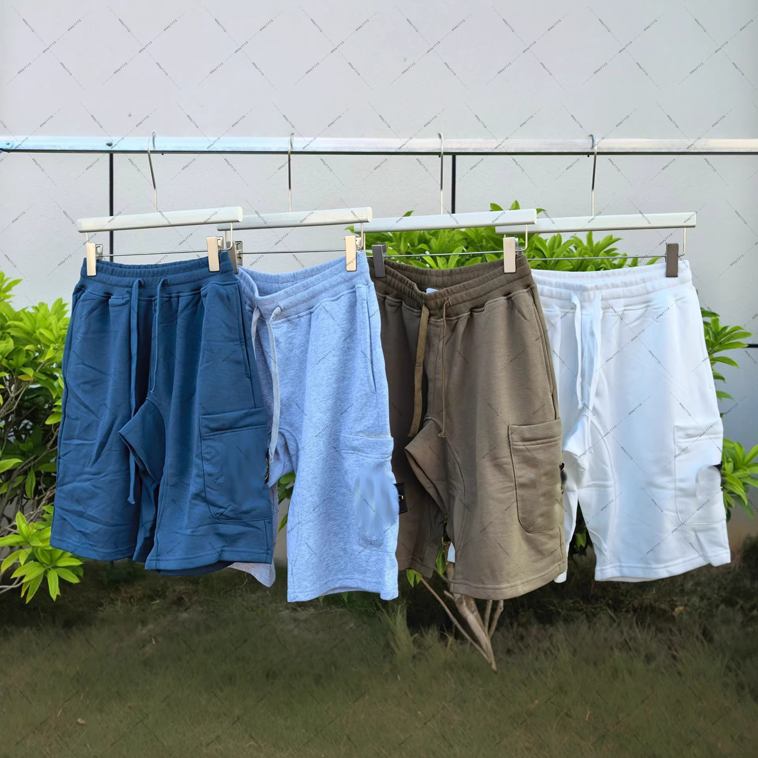 Short Cargo pour hommes, couleur unie, grande poche en coton, décontracté, Streetwear d'extérieur, coupe ample, avec Badge boussole pour hommes