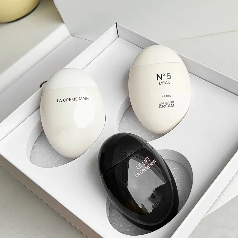 Brand Hand Cream Set 50ml*3 LE LIFT LA CREME MAIN Black White Egg Hands Cream Skin Care 50ml 1.7FL.OZ Bady Care Creme Fast And Free Shipping-image-404309298